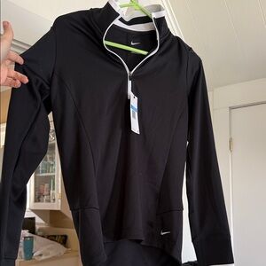 Nike Black and White Quarter-Zip Top